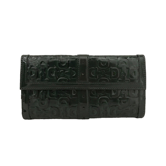 GUCCI Belt Motif Horse Bit Patent Leather Long Bifold Wallet Authentic - Picture 1 of 8